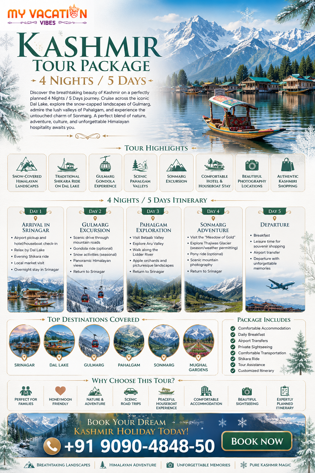Kashmir Tour Package – 4 Nights  5 Days