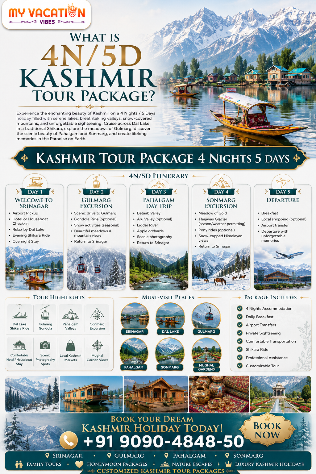 What is 4N5D Kashmir Tour Package
